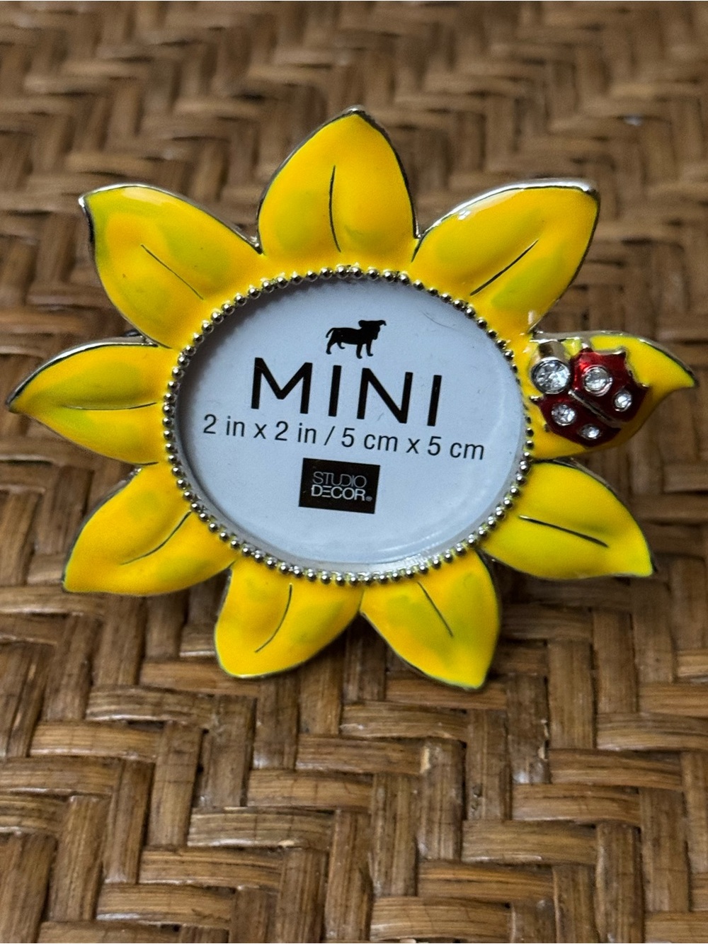 Studio Decor Yellow Sunflower Mini Photo Frame with Ladybug Accent